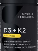 Sports Research® Vitamin D3 + K2 with Coconut MCT Oil