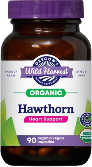 Oregon's Wild Harvest Certified Organic Hawthorn Capsules 90 Count