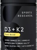 Sports Research® Vitamin D3 + K2 with Coconut MCT Oil