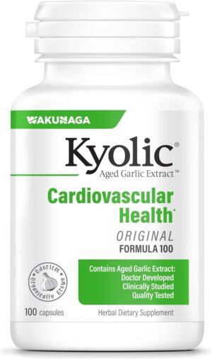 Kyolic Aged Garlic Extract Formula 100, Original Cardiovascular, 100 Capsules