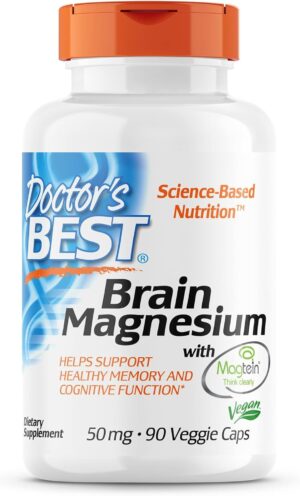 Doctor's Best Brain Magnesium Vegetable Capsules 90 Count