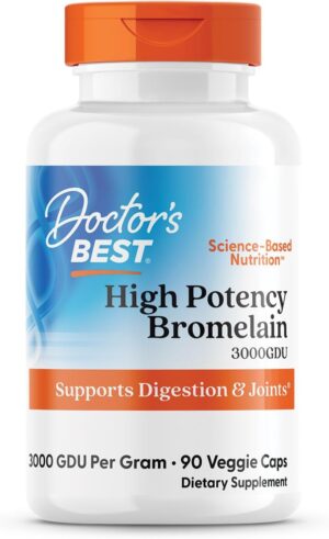 Doctor's Best 3000 GDU Bromelain Proteolytic Digestive Enzymes Supplements 500 mg