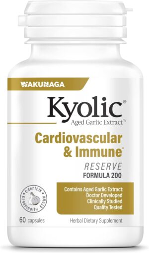 Kyolic Aged Garlic Extract Formula 200, Cardiovascular & Immune, Reserve 60 Capsules