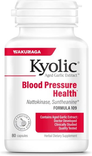 Kyolic Aged Garlic Extract Formula 109, Blood Pressure Health, 80 Capsules