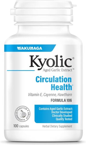 Kyolic Aged Garlic Extract Formula 106, Circulation Health, 100 Capsules