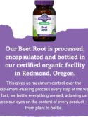 Oregon's Wild Harvest Organic Beet Root Capsules 90 Vegan Capsules