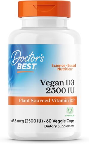 Doctors Best Vegan D3 2500 IU 60 Veggie Caps