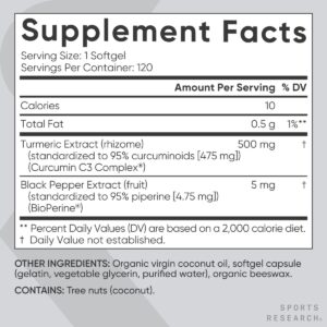 Sports Research Turmeric Curcumin C3 Complex - Image 2