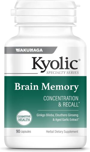 Kyolic Specialty Series, Brain Memory, Concentration & Recall, 90 Capsules