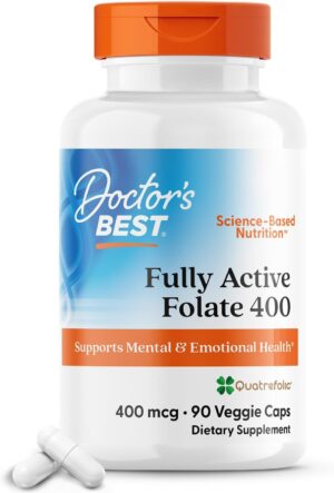 Doctor's Best Fully Active Folate with Quatrefolic 90 VC