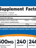 Nutricost Pantothenic Acid Vitamin B5