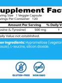 Doctors Best L-Tyrosine 500 mg 120 Veggie Caps