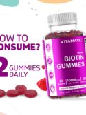 Vitamatic Biotin Gummies 10,000 mcg 60 Vegan Gummies