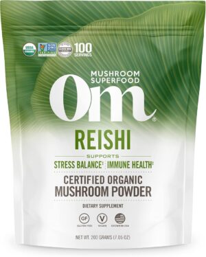 OM Mushroom Superfood Reishi Organic Mushroom Powder 7.05oz