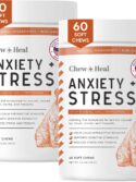 Chew + Heal Calming Chews for Dogs - 60 Anxiety Relief Treats