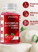 Vitamatic Vitamin B Complex Gummies with Vitamin C & Inositol 60 Count